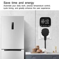 Digital LCD Display Smart Thermostat Plug Fish Tank Touch Screen Thermostat Socket -40℃-120℃ Temperature Regulation EU Socket With Backlight gray