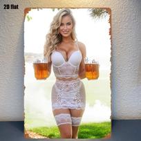 DORA Tin Sign Vintage Metal Wall Art  Sexy Lady  Beer Mug Decor X Inch Durable Iron Decor for Home Bar Garden Farmhouse PC 20X30CM brown