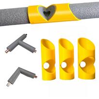 3 vnt. tvirtas putplasčio vamzdžių pjovimo įrankis 15 mm / 22 mm / 28 mm putplasčio vamzdžių izoliacijos pjovimo kreiptuvas Yellow-3PCS