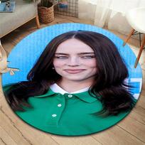 Billie Eilish Round Area Rug,Carpet Rug for Living Room Bedroom Sofa Playroom Decor,Non-slip Floor Mat 80cmx80cm blue