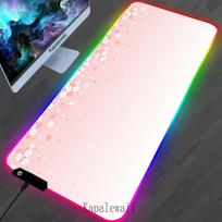 RGB LED Sakura Mousepad Mouse Pad XXL Anti-slip Mousepad Rubber Keyboard Pads Gaming Setup Accessories Mouse Mat 900x400mm Small 250x350x3mm white