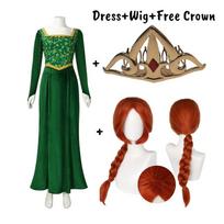 Anime Princesės Žalia Suknelė Fiona Suknelė Šrekas Cosplay Kostiumas Helovino Išgalvotas Fantazijos vakarėlio Kostiumas Vaidmenų žaidimui Suaugusiai Moteriai XL black