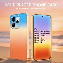 For OPPO Reno 15 14 Pro Max Case Luxury Matte Plated Dazzling colors Gradient Ultra-thin Cover For OPPO Reno15 Pro Mini Funda OPPO reno15 Pro mini blue