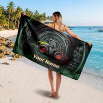 CLAAS Customized Name Text Beach Towel, Soft Absorbent Towel Beach Pool Travel Personal Gift 80cmx160cm(31x63inch) black