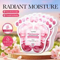 5 Pairs SADOER Sakura Niacinamide Foot Mask Whitening Moisturizing Softens Exfoliates Smooths Foot Skin Peeling Masks Skin Care pink