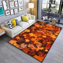Rudens Lapų Rašto Kilimas Svetainei, Miegamajam, Lovos Šonui Neslystantis Grindų Kilimėlis Gamta Įkvėptas Namų Dekoras 80x120cm(31x46in)