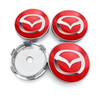 4pcs 60mm Car Wheel Center Hub Cap Rim Cover Emblem Stickers For Mazda 2 3 4 5 6 7 8 ATENZA Axela 5 6 323 626 MS RX8 CX6 5 4 MX3 red