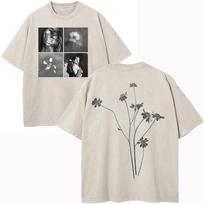 100 Cotton Vintage Washed Ariana Grande Petal Violent Fairy Pop Core T Shirts Menwomen Letter Live Laugh Love Retro Loose Tees S white