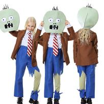 Plants vs. Zombies Halloween Boys & Girls Cartoon Adult Kids Hoodies Costumes Performance Costumes XL beige