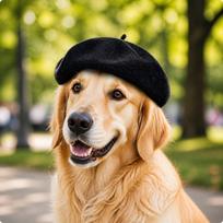 Wool Pet Beret Lightweight Pet Beret Warm Fashion for Cats, Photoshoots, Parties juoda