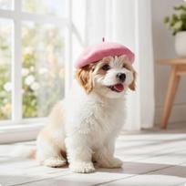 Wool Pet Beret Lightweight Pet Beret Warm Fashion for Cats, Photoshoots, Parties rožinė
