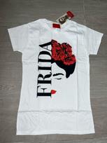 Unisex shirt Cotton Oversize Large Size Official Frida Kahlo Ladies white T-Shirt Sizes S/M/L/XL/XXL BNWT XXXL gray