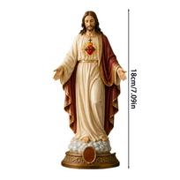 8 colių Mergelės Marijos statulėlė, dervos religinis stalo dekoras, palaimintosios motinos figūrėlė namams, biurui, miegamajam, sodui, krikščioniška dovana raudona