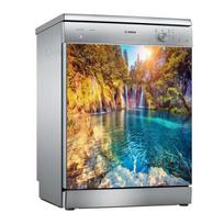 Gėlių plovimo indas Lipdukai indaplovėms lipdukai sienų durų dangtis virtuvės dekoravimo priedai Dovanų visos plėvelės tapetų lipdukas 60X66cm 23X26inch brown