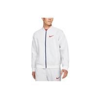 Nike Swoosh Logo Solid Color Zip-Up Long Sleeve Jacket Men Outerwear White CW0301-100 L white
