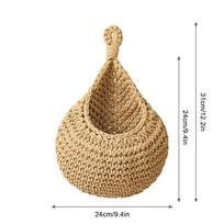 Džiuto Eco ašarų kabantis krepšelis Pakabinamas sieninis daržovių vaisių krepšelis XL beige