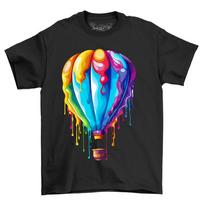Hot Air Balloon Paint Drip Design - Rise Above with this Funny and Colorful T-Sh 2XL blue
