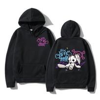 Arcane Jinx Hoodie Fashion Men Harajuku Anime Rabbit Monkey Hoodies Unisex Funny Cute Cartoon Bunny Pullovers Sweatshirts Hoodys S juoda