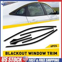 For 2016-21 Honda Civic Sedan Chrome Delete Blackout Window Trim Gloss Black gray