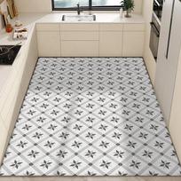 PVC Valoma Balkono Kilimėlis Neslystantis Atsparus Aliejui Virtuvės Kilimas Gaivūs Kilimai Svetainei Nešvarumams Atsparūs Odiniai Kilimai Miegamajam 80*120cm gray