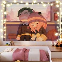 Spy X Family Ania Anime Wall Tapestry Decorative Headboard for Bedroom Dormitory Fans Artwork 74x94cm(29x37in) brown