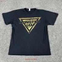 Monster Jam T Shirt Mens Large Black Beige Trucks  Casual 2024 vintage Washed streetwear Slightly Stretched Soft fashion 5XL įvairiaspalvis