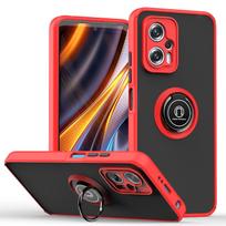 For Xiaomi Poco X6 X5 Pro 5g Cover Poco M5s M5 M4 M3 X3 X4 F4 GT Case F5 F3 C3 Pro 4G 5G Shockproof Magnetic Ring Back Cover Poco F5 5G raudona