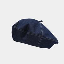 Beret Hat Denim Newsboy Cap French Style Painter Hat Solid Color Casual Artistic Japanese Minimalist Urban Street Fashion XS（old） blue