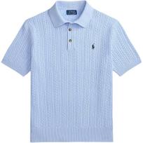 Polo Ralph Lauren Cable Knit Cotton Short Sleeve Pony Pattern Sweater Standard Fit Men sweater 710B13893-005 S white