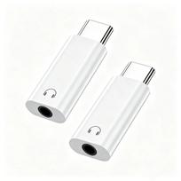 Type C to 3.5mm AUX Audio Adapter Hi-Res Sound with Built-in Mic for Android Phones Car Headphone Connection A2