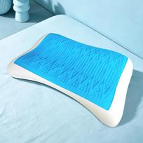 Summer Cooling Gel Neck Pillow - Memory Foam, Slow Rebound, Soft Soothing Support for Cervical Spine. 68*41*11/10 cm blue