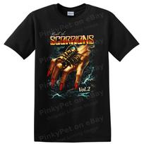 Scorpions Best Of Vol 2 Scorpion Hand Lightning Rock Music T Shirt Graphic Tee S black