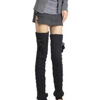 Thickened Long Boot Socks With Hairball Over Knee Boot Cuffs Fashion Warm Boot Covers  for Women white
