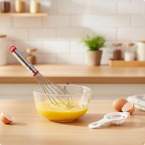 Egg Whisk Stainless Steel Manual with Separator FoodGrade Kitchen Tool for Culinary 14 Inch
