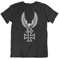 Upwing Erelis ir Geležinis Kryžius Motociklininko Vintažiniai Retro Marškinėliai Tee Dovana Naujas 2XL gray