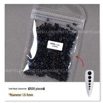 Black Half-Round Pearl Nail Art Rhinestones - Mixed Sizes Flat-Back Decoration Beads