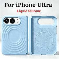 Ripples Liquid Silicone Magnetic Wireless Charger For IPhone DUO Phone Case for IPhone Fold Shockproof Anti Scratch Hinge Full Protection Cover iPhone Ultra ruda