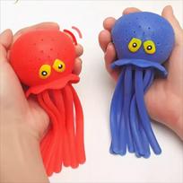 Squeeze Water Octopus Stress Relief Toy Children Bathing Playing With Water Shower Decoration Summer Swimming Gifts For Children red