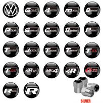 4Pcs Aluminum Car Wheel Tire Valve Core Caps For VW Golf 5 AA25 MK4 GTI Rline Tiguan Jetta Caddy Touran Polo 4 motion T5 Accessories (silver,For Blue Motion) sidabras