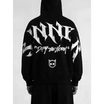 Vyriškas gotikinis Sinner raidės atspindintis džemperis su gobtuvu Streetwear Unisex džemperis su gobtuvu Punk Hip Hop laisvas megztinis viršus Naujas M white