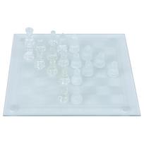 25x25cm Dull Polish Glass Crystal International Chess 1 Checkerboard and 32 Chessman white