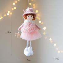 Fashion Fiber Christmas Ornaments Handmade Santa Girl Pendant Soft Cartoon Angel Angel Girl Ornaments Children Gifts rožinė
