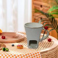 Chocolate Fondue Mug Ceramic 140 ml Wedding with Fork Kitchen Accessories for Candy balta