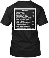 Spam Menu Tee T shirt Made in the USA Size S to 5XL 3XL gray