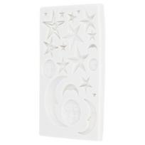 Silicone Fondant Mold Star Moon Face Nonstick Food Grade Silicone Reusable Heat Resistant Odorless Chocolate Molds white