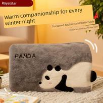 Rechargeable Hot Water Bag Smart Explosion-Proof Hand Warmer Cute Electric Warming Heating Pads Removable and Washable Two-Side Hand Putting Warm Lazy Panda gray