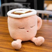 New 20/30Cm Cartoon Bubble Tea Cup Latte Shaped Pillow Plush Toys Real Life Coffee Stuffed Soft Back Cushion Babyfunny Gifts 20cm white