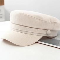 Breathable Women Beret Caps Adjustable Flat Top Captain Cap Retro Sailor Hats  Spring Autumn balta