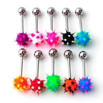 5/10 vnt liežuvio strypai iš nerūdijančio plieno štangos žiedai mišrūs rutuliniai auskarų vėrimo papuošalai 5pcs