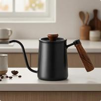 Gooseneck Pour over Kettle Stainless Steel for Baristas, Kitchen 600ML 600ML Gooseneck black